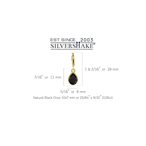 Silvershake 10X7mm Pear Shape Birthstone Gemstones White Gold Plated or Yellow Gold Plated 925 Sterling Silver Heart Victorian Style Drop Dangle Leverback Earrings Jewelry for Women thumbnail 3