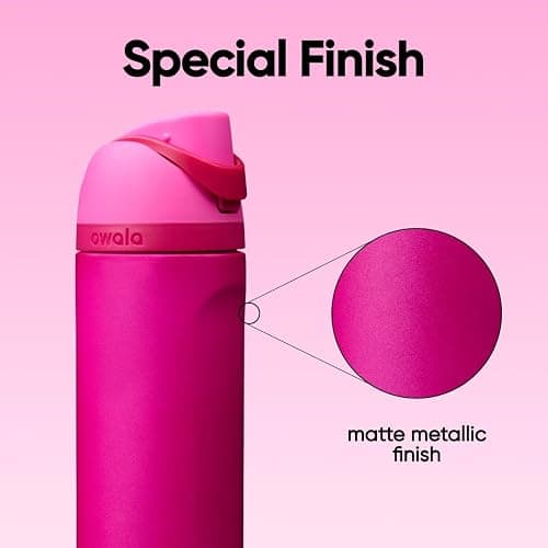 Owala FreeSip Insulated Stainless Steel Water Bottle with Straw, BPA-Free Sports Water Bottle, Great for Travel, 24 Oz, Read My Lips thumbnail 6