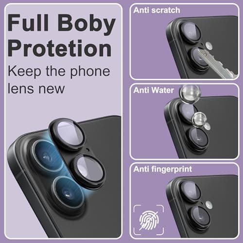 SHANG PIN JIA 2 Pack Camera Lens Protector for iPhone 17,[Not Easy to Breakn ] AR Tempered Glass Strong Adsorption Metal Camera Cover Screen-Light Green thumbnail 5