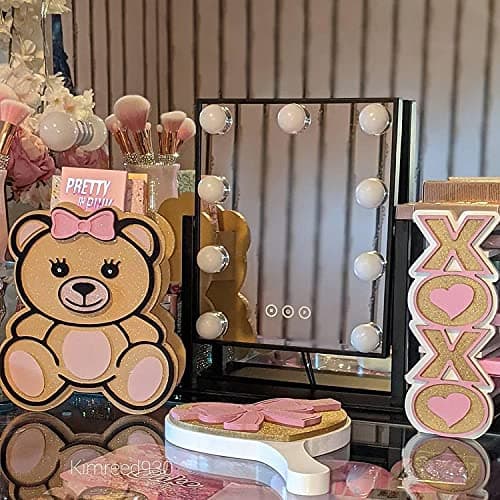 NUSVAN Vanity Mirror with Lights,Makeup Mirror with Lights with 9 Dimmable LED Bulbs, 3 Color Lighting Modes Detachable 10X Magnification Mirror Touch Control,360°Rotation thumbnail 8