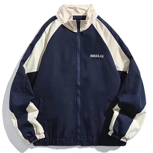 Y2k Jacket Acubi Fashion Y2k Windbreaker Jacket Women Vintage Racing College Jacket Colorblock Oversized Harajuku Outfit - Image 1