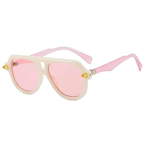 willochra Retro Double Bridges Pilot Men Rivets Sunglasses Fashion Clear Gradient Shades UV400 Women Punk Sun Glasses thumbnail 2