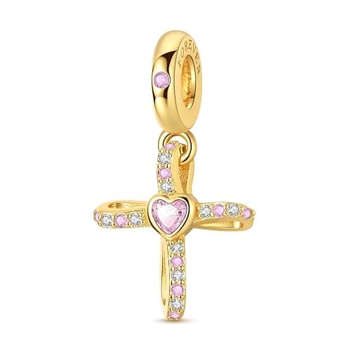 Parmuz 925 Sterling Silver Charms for Bracelets and Necklaces Gold Cross Butterfly Star Moon Cute Cat Dog Evil Eye Lucky Bracelet Beads Aesthetic Peandant for woman - Image 1