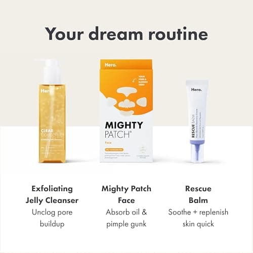 Hero Cosmetics Mighty Patch™ Face Patch - XL Hydrocolloid Face Mask for Acne, 5 Large Pimple Patches for Zit Breakouts on Nose, Chin, Forehead & Cheeks (1 Count) thumbnail 7