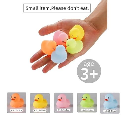 50 Pcs Multicolor Mini Rubber Ducks Baby Bath Toy ,Children Squeak and Float Colored Small Ducks in Bulk Toddlers Shower Duck Decorations Party Favors thumbnail 4
