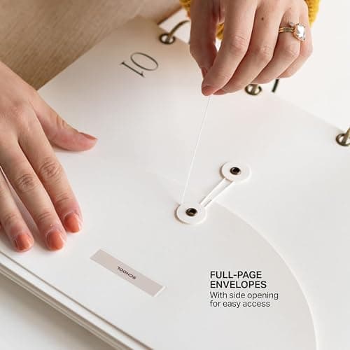 DailyDocs Document Organizer Binder – Premium Linen Folder System with Full & Half-Page Envelopes for Important Papers, Passports, Birth Certificates & More thumbnail 7