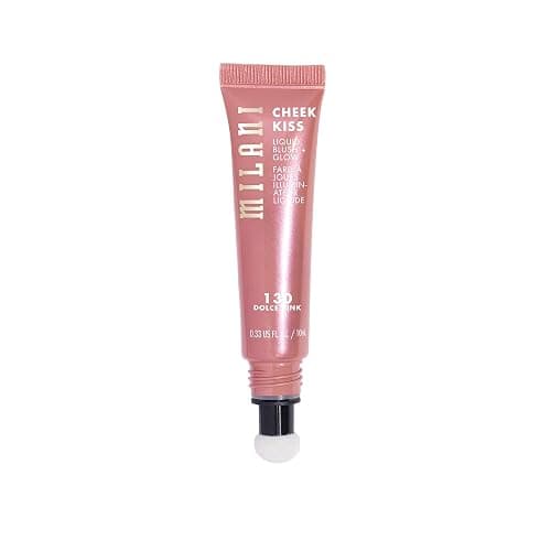Milani Cheek Kiss Liquid Blush + Glow, Creamy 2-in-1 Blush for Cheeks and Highlighter Makeup for Dewy, Radiant Finish - 130 Dolce Pink thumbnail 5