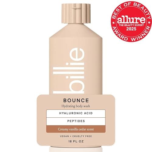 Billie Bounce Hydrating Womens Body Wash, 18 fl oz, Creamy Vanilla Cedar Scent, Vegan, Cruelty Free thumbnail 2