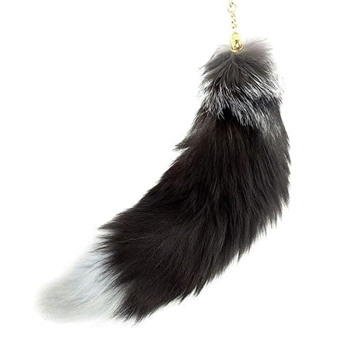 TMEEIHNSS 17" Huge Real Fox Tail Fluffy Fur Keychain Cosplay Tails Charm Accessories Handbag Tassel Ring Key Chain - Image 1
