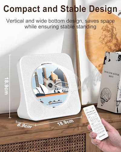SHIWAKOTO CD Player, Portable CD Players with Bluetooth, USB, FM Radio, AUX Port, Sleep Timer, LCD Screen, CDs Music Players for Home, Compact Audio Music Speaker with Remote thumbnail 6