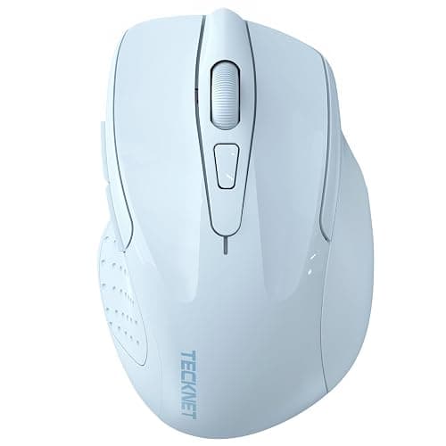 TECKNET Wireless Mouse (2.4G & BT5.0/3.0) Silent 4800 DPI Computer USB A & Bluetooth Mouse 6 Buttons, Wide Compatibility - Lightblue - Image 1