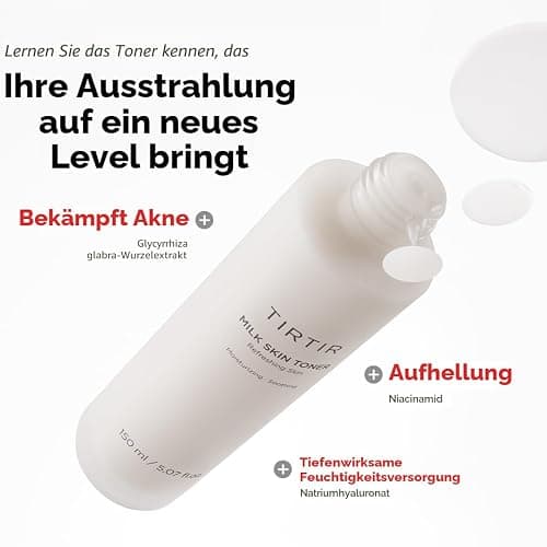 TIRTIR Milk Skin Rice Toner - Deep Moisturizing, Hydrating and Refreshing for face, Niacinamide, Ceramide, Rice Bran Extract, Nature-Oriented Ingredients, Korean Skin Care, Vegan (150ml, Original) thumbnail 4