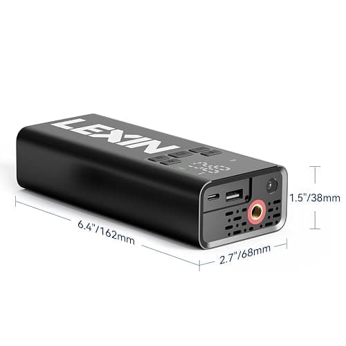 LEXIN P5 Tire Inflator Portable Air Compressor, 150PSI Electric Air Pump for Car Tires, w/Pressure Gauge&LED Light, 5000mAh Cordless Smart Pump for Car/Motorcycle/Bike/Bicycle/Scooter/Ball, Alloy thumbnail 8
