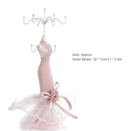 Salmue Princess Dress Jewelry Stand - Holder for Necklace, Earring, Ring - Lady Model Dress High-heeled Shoes Display (Small Model) thumbnail 7