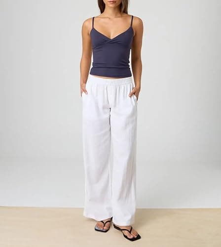 Giraropa Women Summer Basic Cami Shirt Sexy Sleeveless Spaghetti Strap V Neck Tank Top Y2K Slim Fit Going Out Crop Tops thumbnail 4