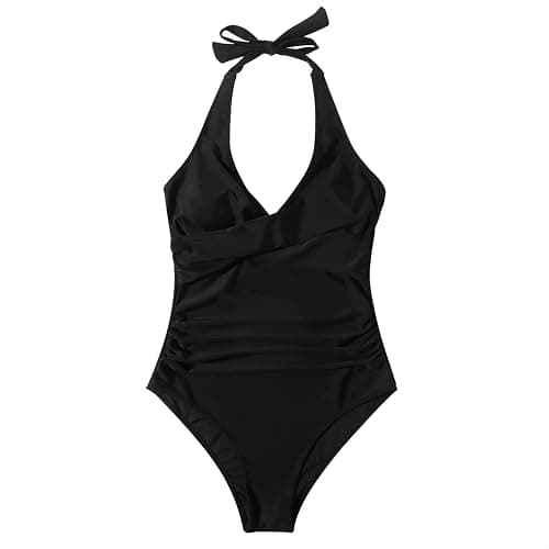 SUUKSESS Women Sexy Tummy Control One Piece Swimsuits Halter Push Up Bathing Suits thumbnail 6