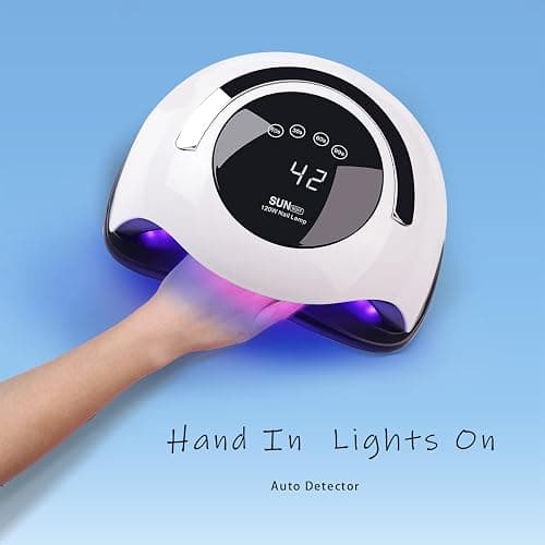 W&H UV LED Curing Lamp, 120W Faster Gel Nail Dryer Professional Nail Dryer Machine with 4 Timer Settings Touch Screen (Sun BQ5T) (White) thumbnail 6