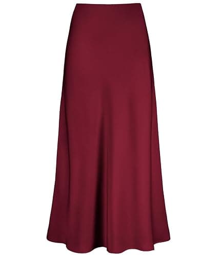 Women's Satin Maxi Skirt High Waisted Elastic Waistband Silk A-Line Casual Party Leopard Print Long Skirts for Women thumbnail 5