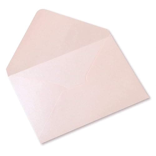 PONATIA 50 PCS/Pack A7 Envelopes, 5.25 x 7.48'' Sparkle Blush Pink Envelopes, Perfect for 5 x 7'' Wedding Invitation Cards, Graduation Invite, Acrylic Invitations, Photos thumbnail 5