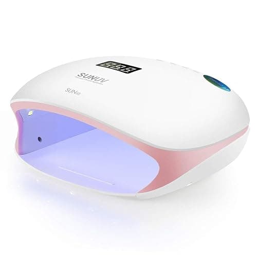 SUNUV LED UV Nail Light, UV Lamp for Gel Nails Polish with 4 Timer Settings, LCD Display Removable Base, SUN4S Pink - Image 1