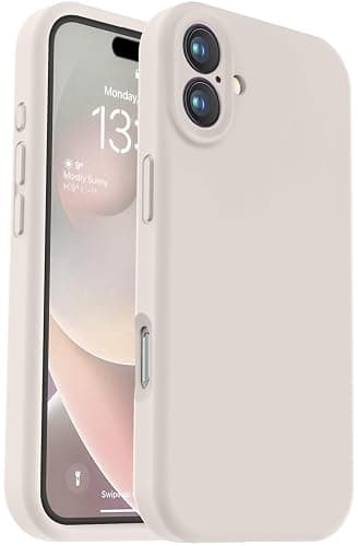 Vooii Compatible with iPhone 16 Plus Case, Liquid Silicone Upgrade [Camera Protection] [Soft Anti-Scratch Microfiber Lining] Shockproof Phone Case for iPhone 16 Plus 6.7 inch - Stone - iPhone 16 Plus - Stone - Image 1