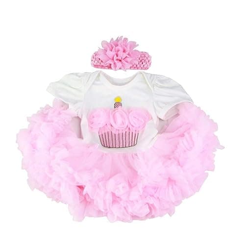 Pink Crown Reborn Baby Dolls Clothes for 20-23 Inch Pure Handmade 2 Pieces Reborn Doll Baby Girl Clothing Set - Image 1