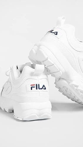Fila Women's Disruptor II Premium Comfortable Sneakers, White/Navy/Red, 10 thumbnail 7