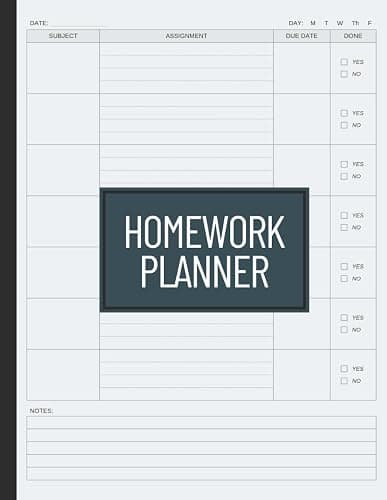 Homework Planner: Undated Assignment Notebook for Elementary, Middle/High School, and College Students - Image 1