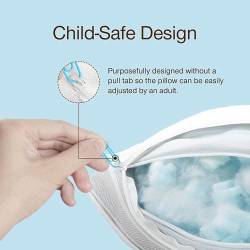 Coop Home Goods Cool+ Adjustable Cooling Toddler Pillow, 13x19, Cooling Gel Memory Foam Kids Pillow for Ages 2+, Customizable Loft, Breathable, Washable Cover, Childproof Zipper, Small Cooling Pillow thumbnail 2
