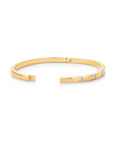 PAVOI 14K Gold Plated Love Bangle Bracelets for Women | Waterproof Stainless Steel Cubic Zirconia Hinged Bracelet Dupe thumbnail 3