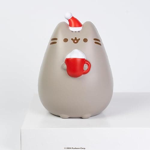 Hamee Pusheen The Cat Christmas Jumbo Squishy Toy Collectible Slow Rising Cute SquiSHU Birthday Gift, Party Favors, Stress Relief – Holiday Pusheen with Hot Cocoa thumbnail 7