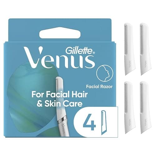 Gillette Venus Facial Razor Refills, Dermaplaning Exfoliating Replacement Blades, 4-Count - Image 1