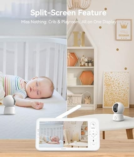 ARENTI Baby Monitor 2 Cameras, Smart Baby Camera with 5-Inch Wireless Display, Super Night Vision, Temperature Sensor, Sound Detection, Auto Motion Tracking, 2-Way Audio, VOX Mode(B2 Set) thumbnail 3