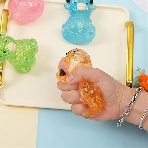 Lullipel 4PCS Glitter Highland Cow Fidget Squishies - Ultra-Soft Slow Rising Stress Relief Toys, Cute Desk Decor for Cow Lovers Adults | Easter Basket Stuffers Party Favors thumbnail 2