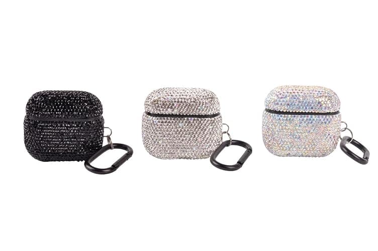 Sparkly Case Compatible with AirPods 4 Generation(2024) with Keychain,Shockproof Protective Premium Bling Rhinestone Cover Skin for AirPods 4 Charging Case (Black for 4rd) thumbnail 3