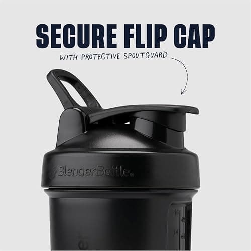 BlenderBottle Shaker Bottle with Pill Organizer and Storage for Protein Powder, Classic V2 ProStak System, 22-Ounce, Midnight Black thumbnail 4