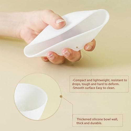 Rowcay Silicone Mixing Bowl Set, 5 Piece DIY Mask Mixing Kit, contains silicone bowl, mask brush, bowl stick spatula, mask applicator, measuring cup. Great beauty tool for home salon. thumbnail 3