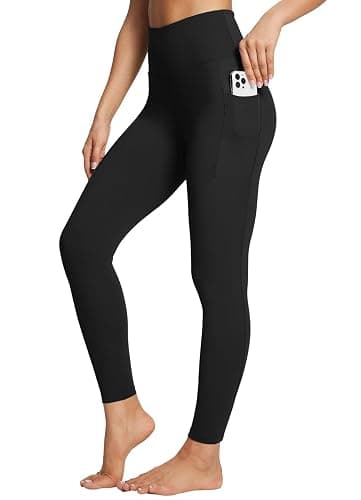 baleaf Women's Leggings with Pockets Black Tummy Control Workout High Waisted Athletic 7/8 Ultra Soft Gym Yoga Ankle Pants thumbnail 6