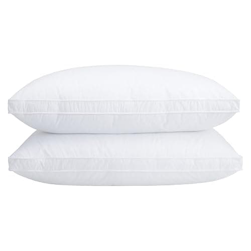 Vendare Set of 2 Standard Size Down Pillows - Goose Feather & Down Blend Pillows 440 Fill Power, 100% Cotton Cover, Hypoallergenic, Medium Support - Image 1