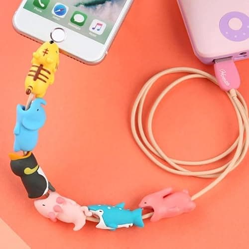 Cable Protector Animal 12 Pcs for iPhone, Samsung, Android Charger and Ipad USB Cord, Phone Accessory Protect Charger, Cute Animals Shark Tiger Rabbit Etc, Charging Savers Procedures thumbnail 5