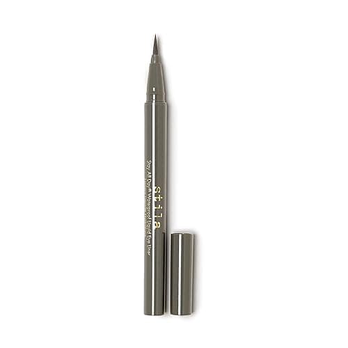 stila Waterproof Liquid Eye Liner, Stay All Day Makeup with Fine Brush Tip Lasting Satin Finish, Smudge-Proof & Transfer-Resistant - 07 Regular - Alloy - 1 Count (Pack of 1)