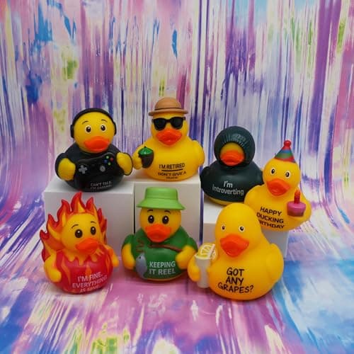 GOOFBALLS Funny Rubber Duck – Hilarious Decorative Duck for Bathroom, Jeep, Desk, or Gag Gift – Quirky Collectible with Sarcastic Quote – Great Gift for Adults, Coworkers, or Friends-I'm Fine thumbnail 6