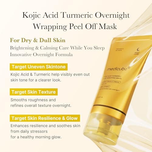 medicube Viral Overnight Wrapping Mask Duo - Collagen and Kojic Acid Mask | Collagen and Kojic Acid Overnight Wrapping Peel Off Mask and Jelly Brush, Ultimate Korean Skincare Set, Gifts for Women thumbnail 4