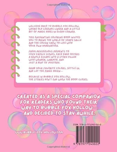 Soapy Sally Coloring Book: A Companion to the Bubble Fox Hollow Series thumbnail 2