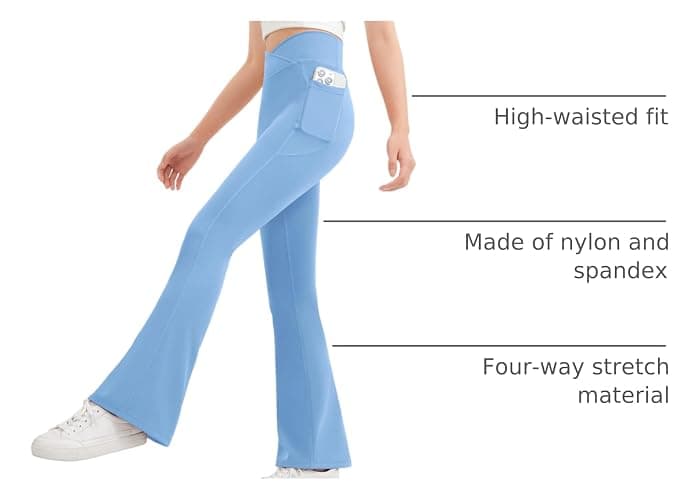JOCMIC Girls Flare Leggings Kids Bell Bottom High Waisted Dance Yoga Flared Pants thumbnail 3