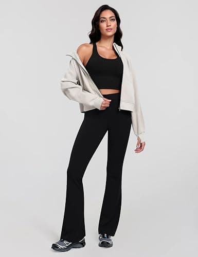 HeyNuts Mellow Flare Leggings 29"/30.5"/32.5"/34.5", High Waisted Tummy Control Wide Leg Bootcut Yoga Pants Lounge Soft thumbnail 2