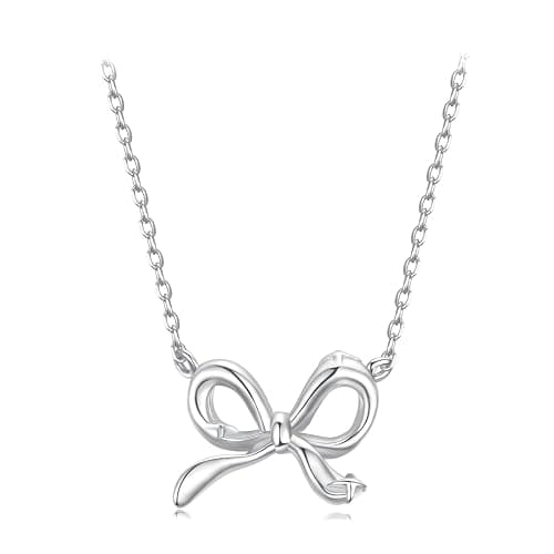 Qings Weihnachten Halskette Damen 925 Sterling Silber Winter Schneeflocke Weihnachtsbaum Rentier Schneemann Dackel Anhänger Kette mit Zirkonia Weihnachtsschmuck Geschenk für Frauen Freundin (45cm) - Image 1