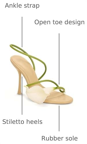 Flower High Heels for Women Calla Lily Open Toe Floral Stilettos Heels Sexy Strappy Wedding Birthday Dressy Heeled Sandals thumbnail 3