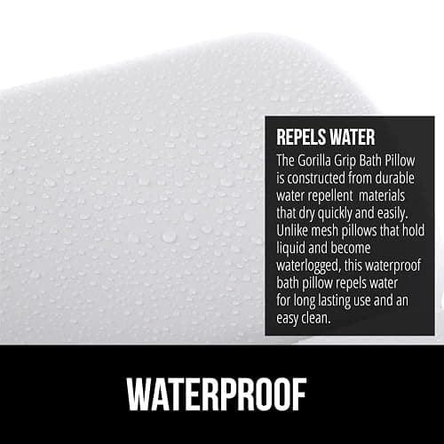 GORILLA GRIP Bath Pillow for Tub, Headrest for Neck and Back Support, Luxury Bathtub Pillows, Hot Tub Cushions, Bathroom Accessories for Women, Relaxing Spa Gifts for Mom Wife Girlfriend 2 Panel White thumbnail 5