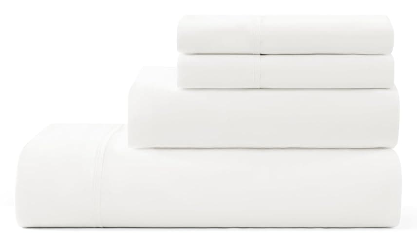 UGG King Sheet Set 4-Piece Luxury Cooling Sheets Deep Pockets Premium Bedding with 2 Pillow Shams Hypoallergenic Machine Washable Soft Lightweight Bed Set for Bedroom, King, White (Hedi) - Image 1